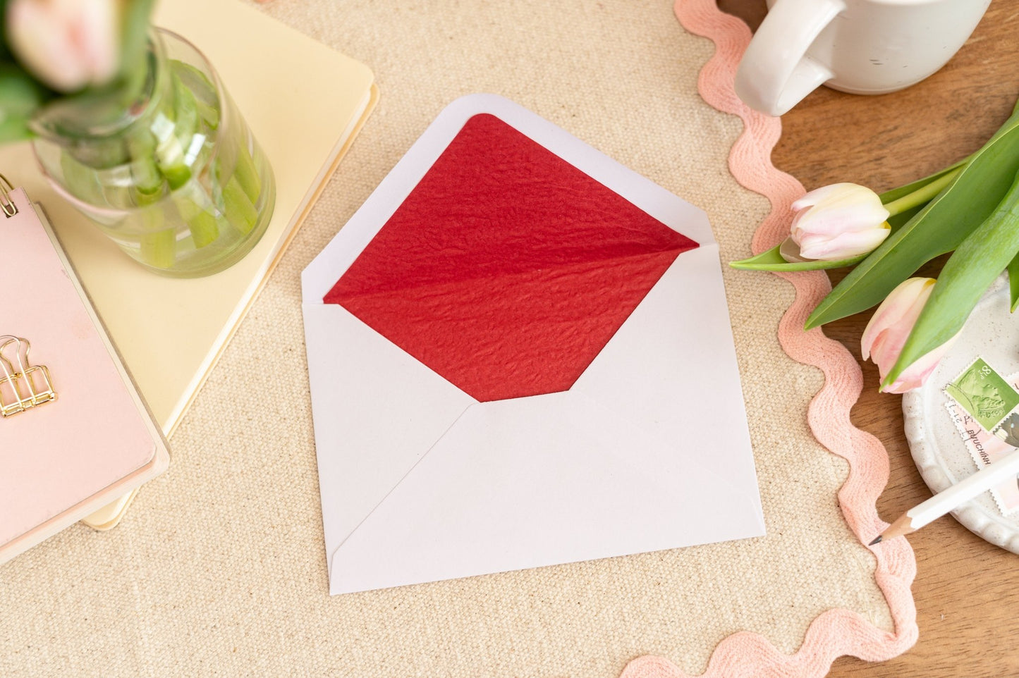 Luxury Lined Red Envelope Photo Example