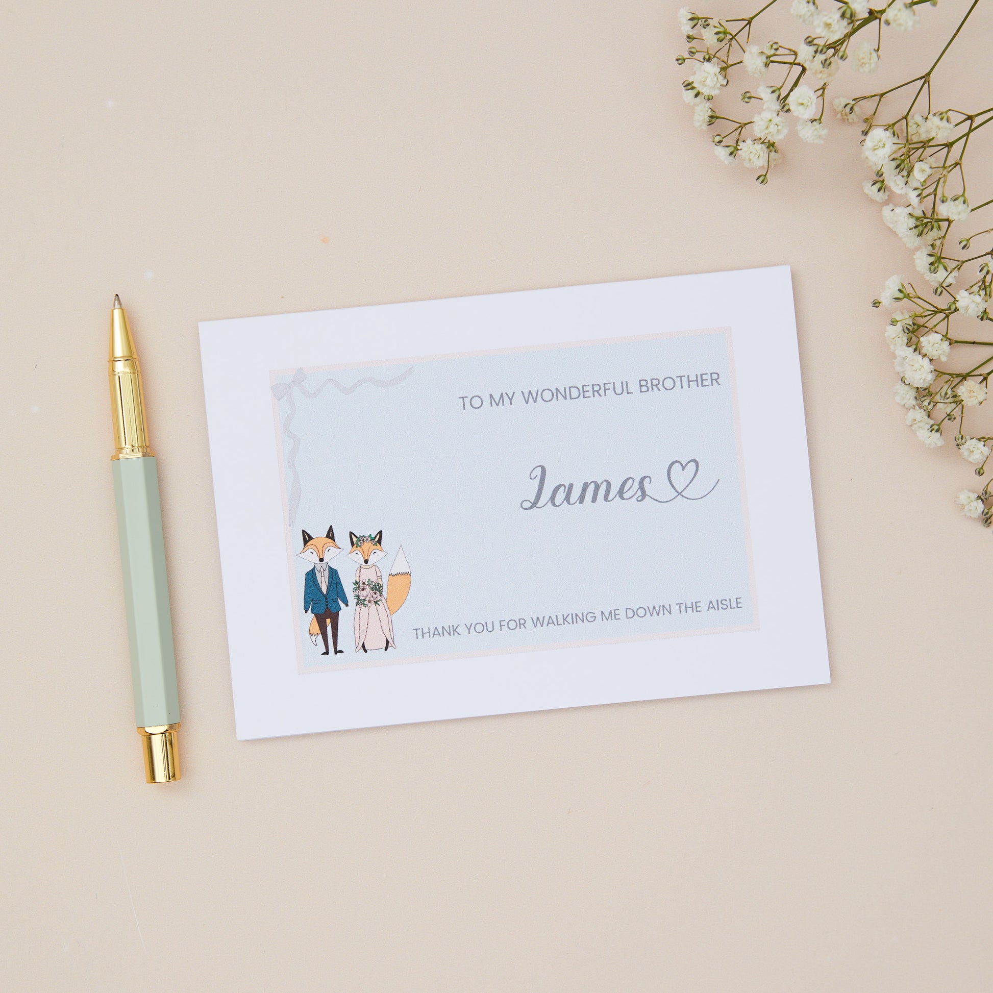 Brother Thank You Aisle Card - Susie Does Stationery