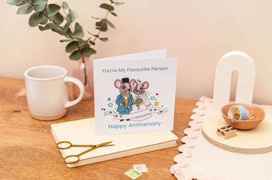 Mr and Mrs Mouse Wedding Anniversary Card