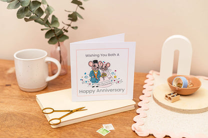 Mr and Mrs Mouse Couples Wedding Anniversary Card