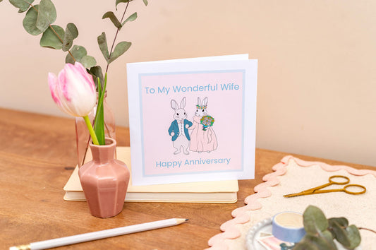 Mr and Mrs Rabbit Wedding Anniversary Card