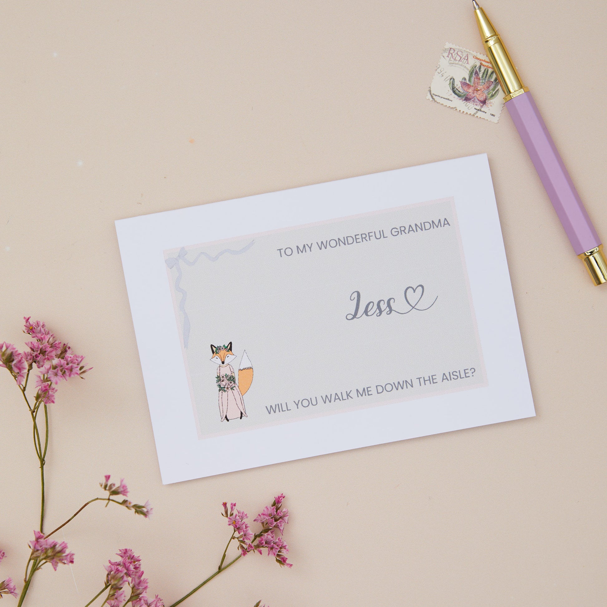 Grandmother Walk Aisle Card - Susie Does Stationery