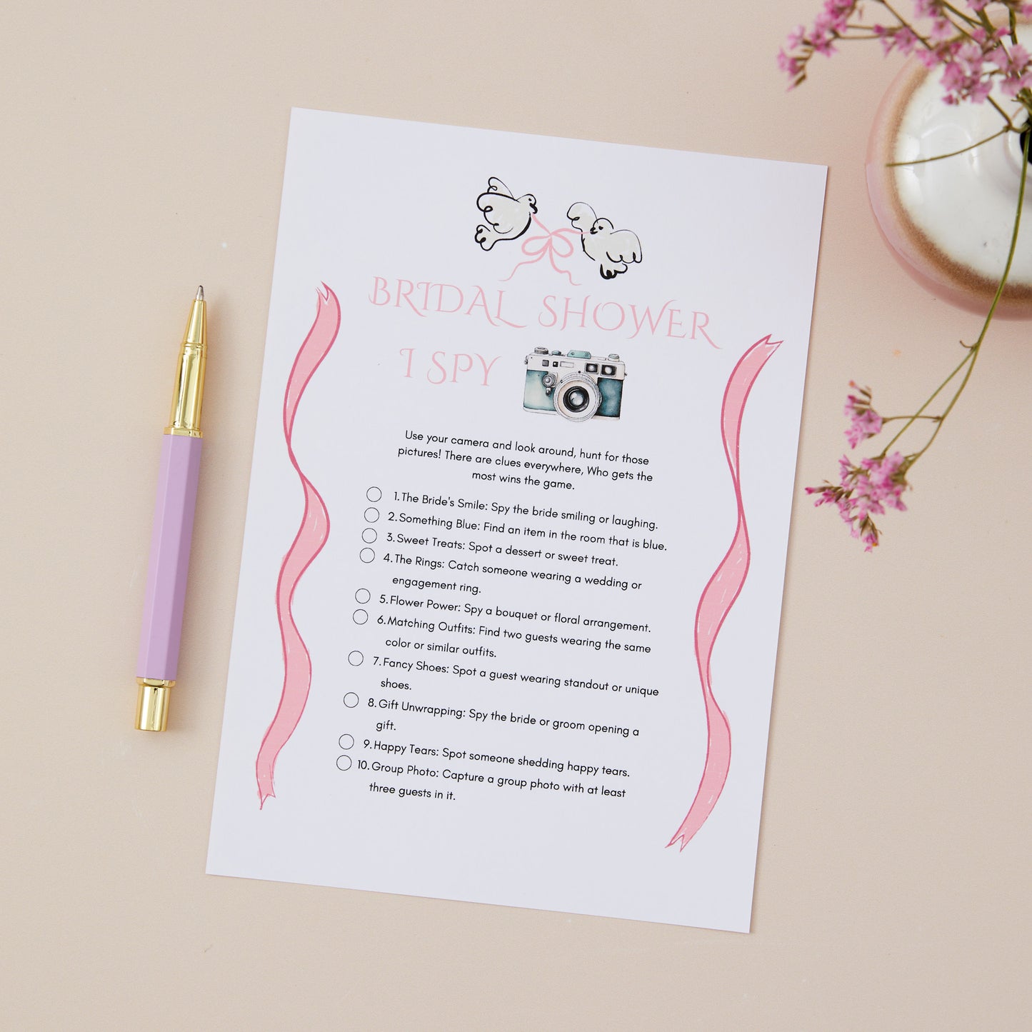 Hen Do Bridal Shower Party Game  - I Spy Game