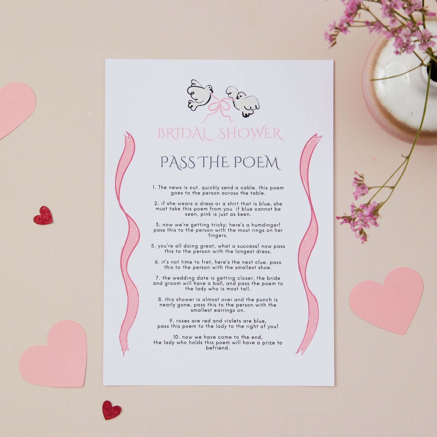 Hen Do Bridal Shower Game - Pass The Poem