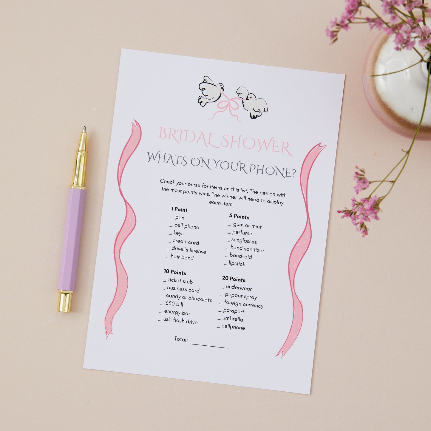 Hen Do Bridal Shower Game - What's On Your Phone?