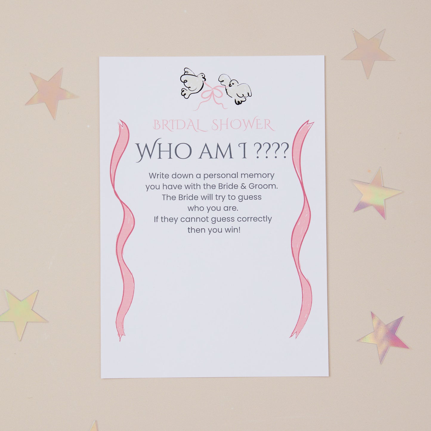 Hen Do Bridal Shower Party Game - Who Am I?