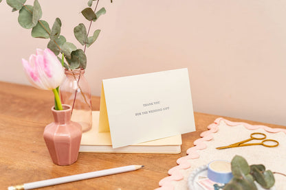 Letterpress Wedding Gift Thank You Card Set