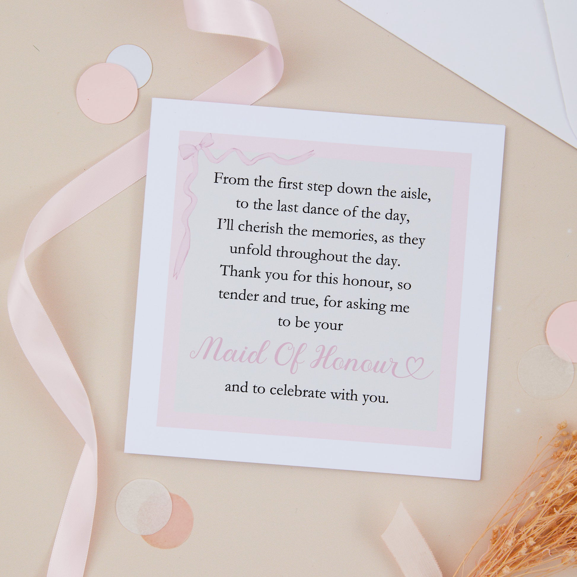 Thanks for asking me to be your Maid Of Honour Card