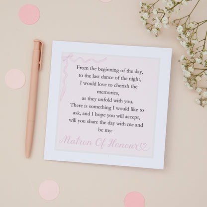 Will You Be My Matron Of Honour Card